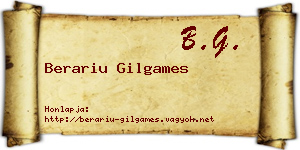 Berariu Gilgames névjegykártya